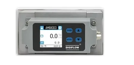 Medidor de vazão mássico thermal AMS 1000 para gases industriais com display LCD
